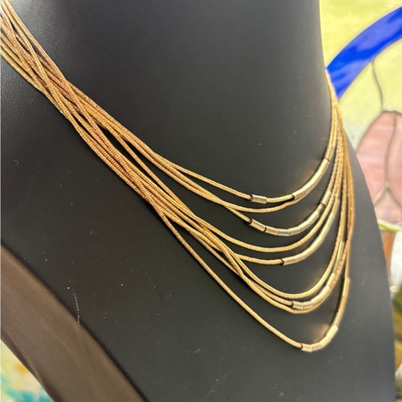 Vintage Elegant Gold Multi-Strand Necklace, Dana Buchman - Picture 8 of 8